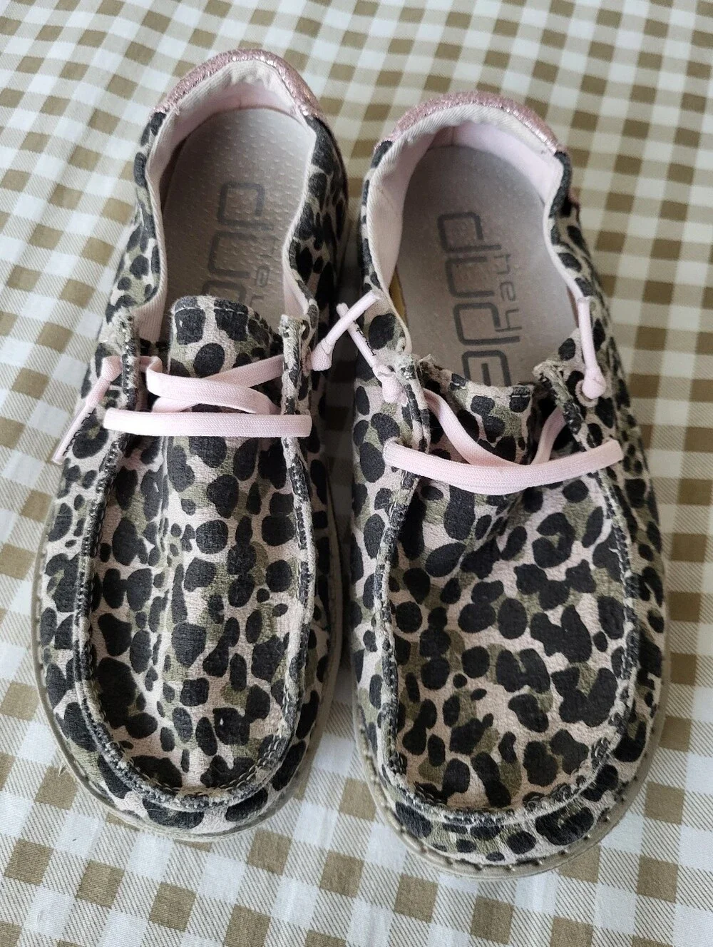 Hey Dude Wendy Youth Leo Nut Slip-on Shoes Featuring Leopard Print Canvas